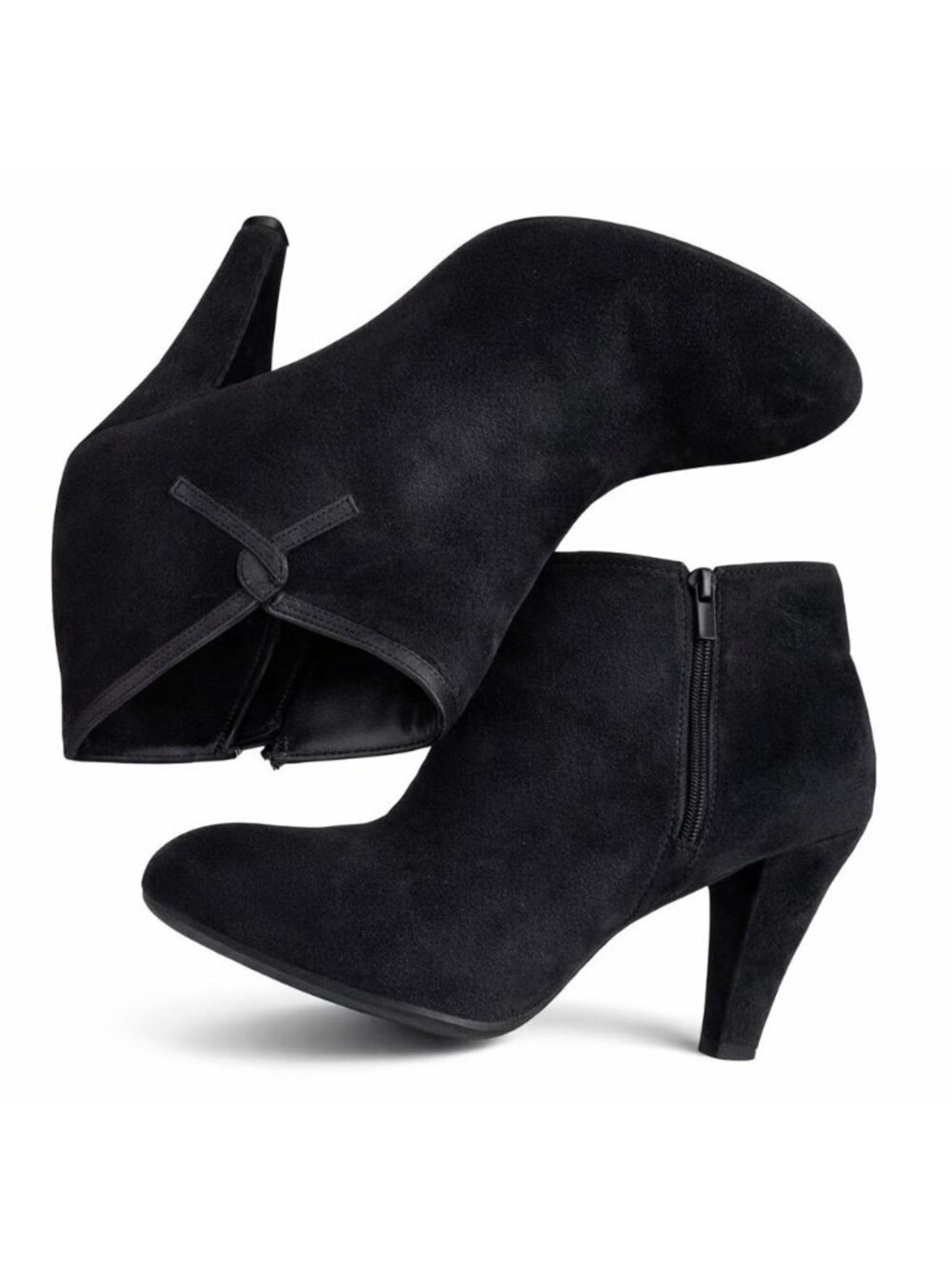 Predictions Black Suede Ankle Boots Size 7 – Side Zip, Buckle, Heeled‎ Booties